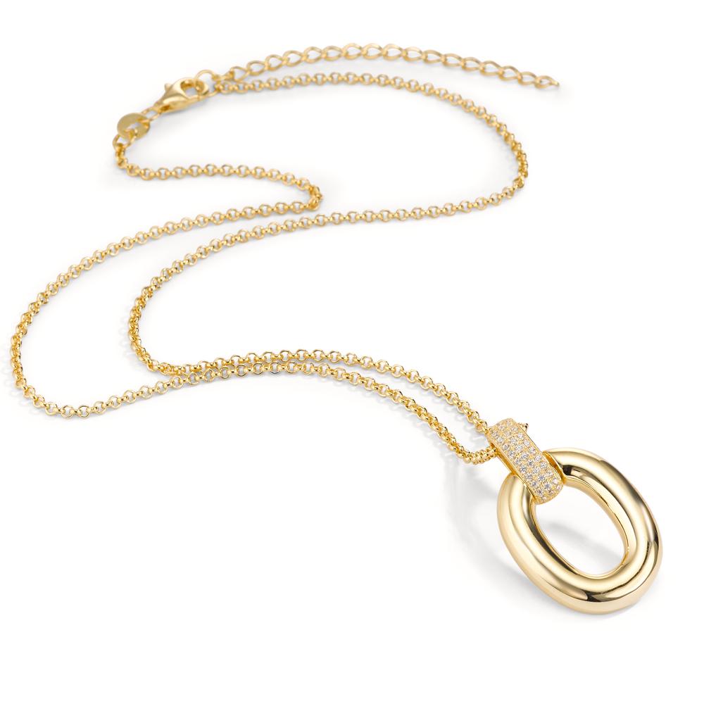 łańcuszek z wisiorkiem srebro Cyrkonia 33 kamienie żółty pozłacany 40-45 cm