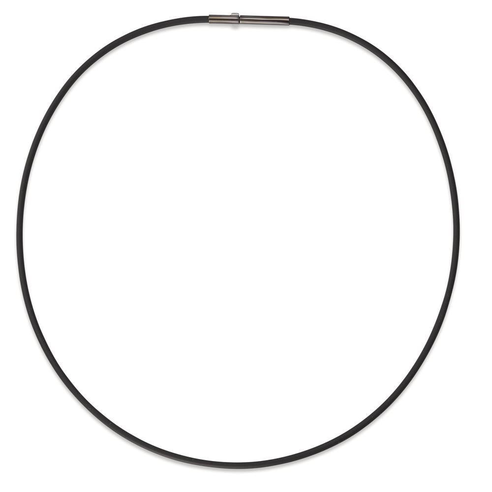 Naszyjnik silikon, stal nierdzewna czarny Powłoka IP 40 cm Ø2 mm