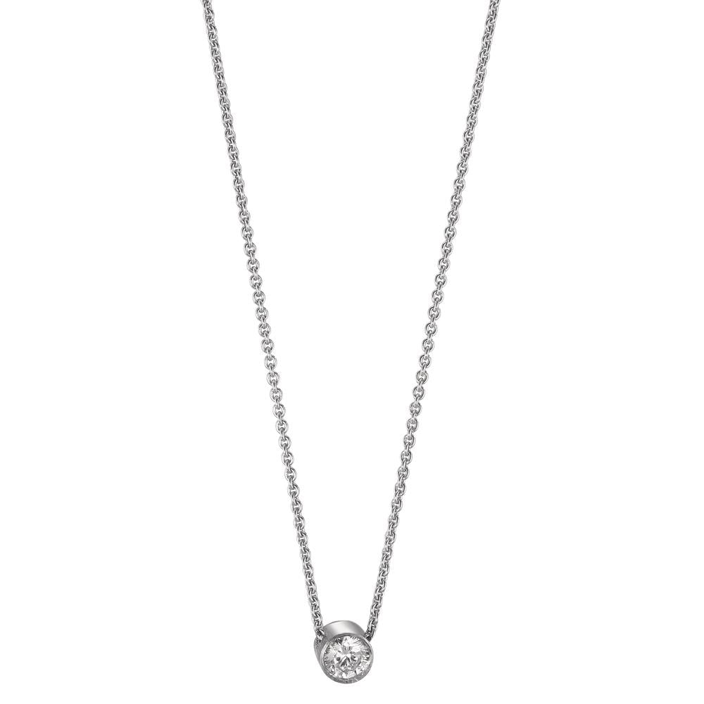 Naszyjnik złoto białe 750/18 K Diament 0.06 ct, w-si 40-42 cm
