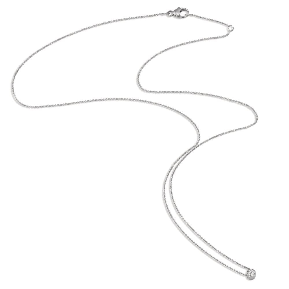 Naszyjnik złoto białe 750/18 K Diament 0.06 ct, w-si 40-42 cm
