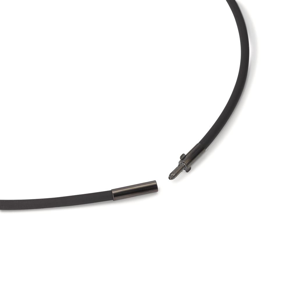 Naszyjnik silikon, stal nierdzewna czarny Powłoka IP 45 cm Ø3 mm
