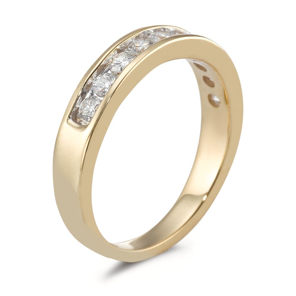 pierścionek złoto żółte 750/18 K Diament 0.50 ct, 10 kamienie, w-si