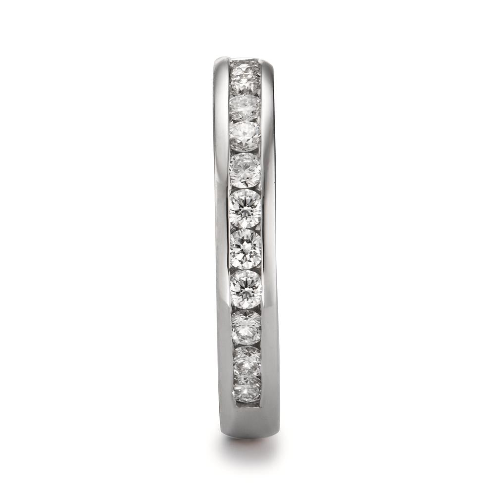 pierścionek pamięci złoto białe 750/18 K Diament 0.51 ct, 15 kamienie, w-si
