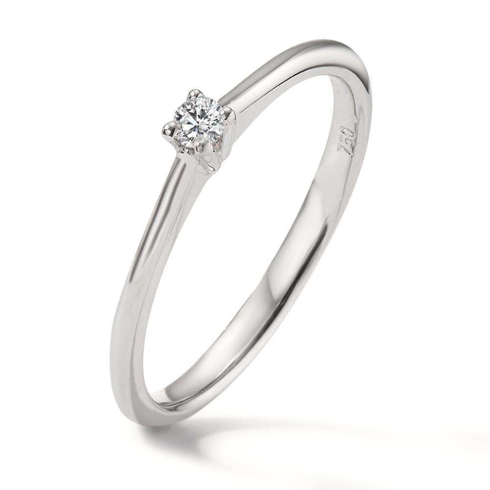 pierścionek zaręczynowy złoto białe 750/18 K Diament 0.05 ct, w-si