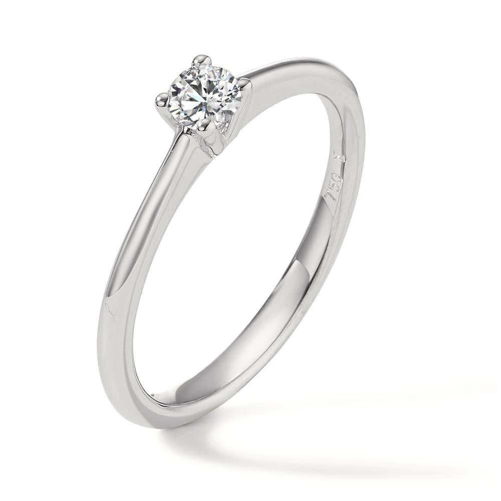pierścionek zaręczynowy złoto białe 750/18 K Diament 0.20 ct, w-si