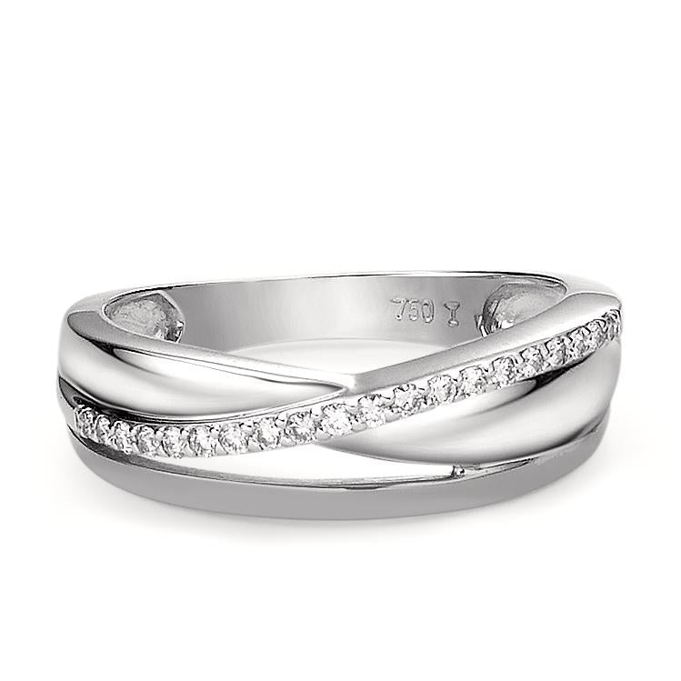 pierścionek złoto białe 750/18 K Diament 0.15 ct, 20 kamienie, w-si