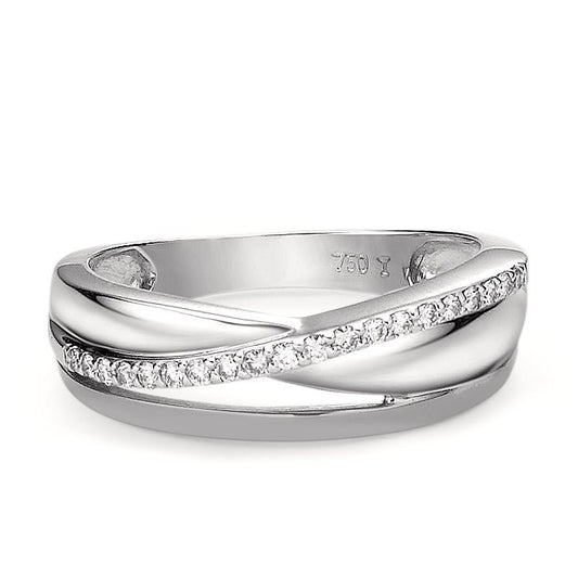 pierścionek złoto białe 750/18 K Diament 0.15 ct, 20 kamienie, w-si