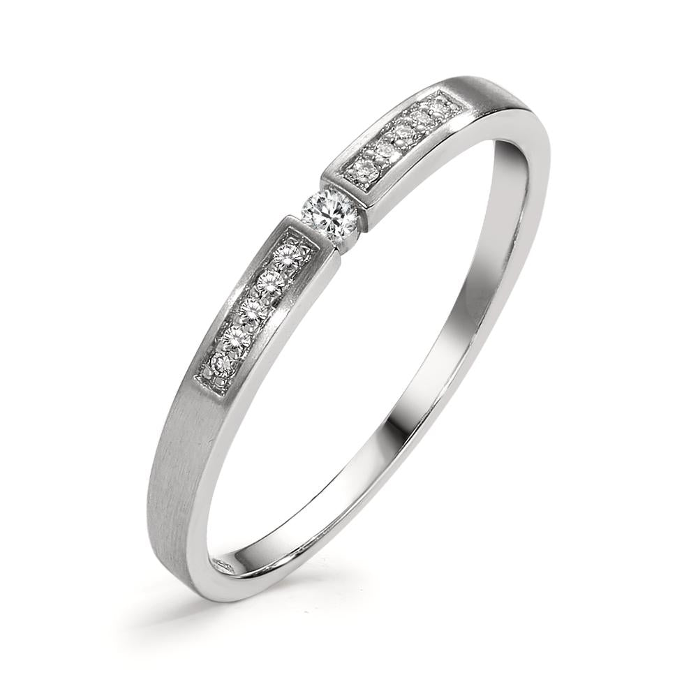 pierścionek zaręczynowy złoto białe 585/14 K Diament 0.07 ct, 11 kamienie, w-si