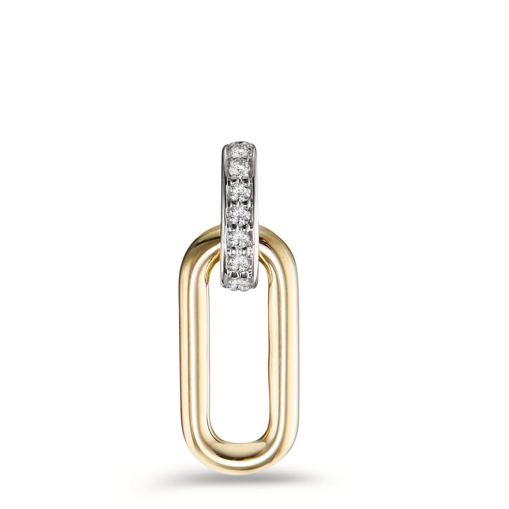 wisiorek złoto żółte 375/9 K Diament 0.035 ct, 7 kamienie, w-si dwubarwny