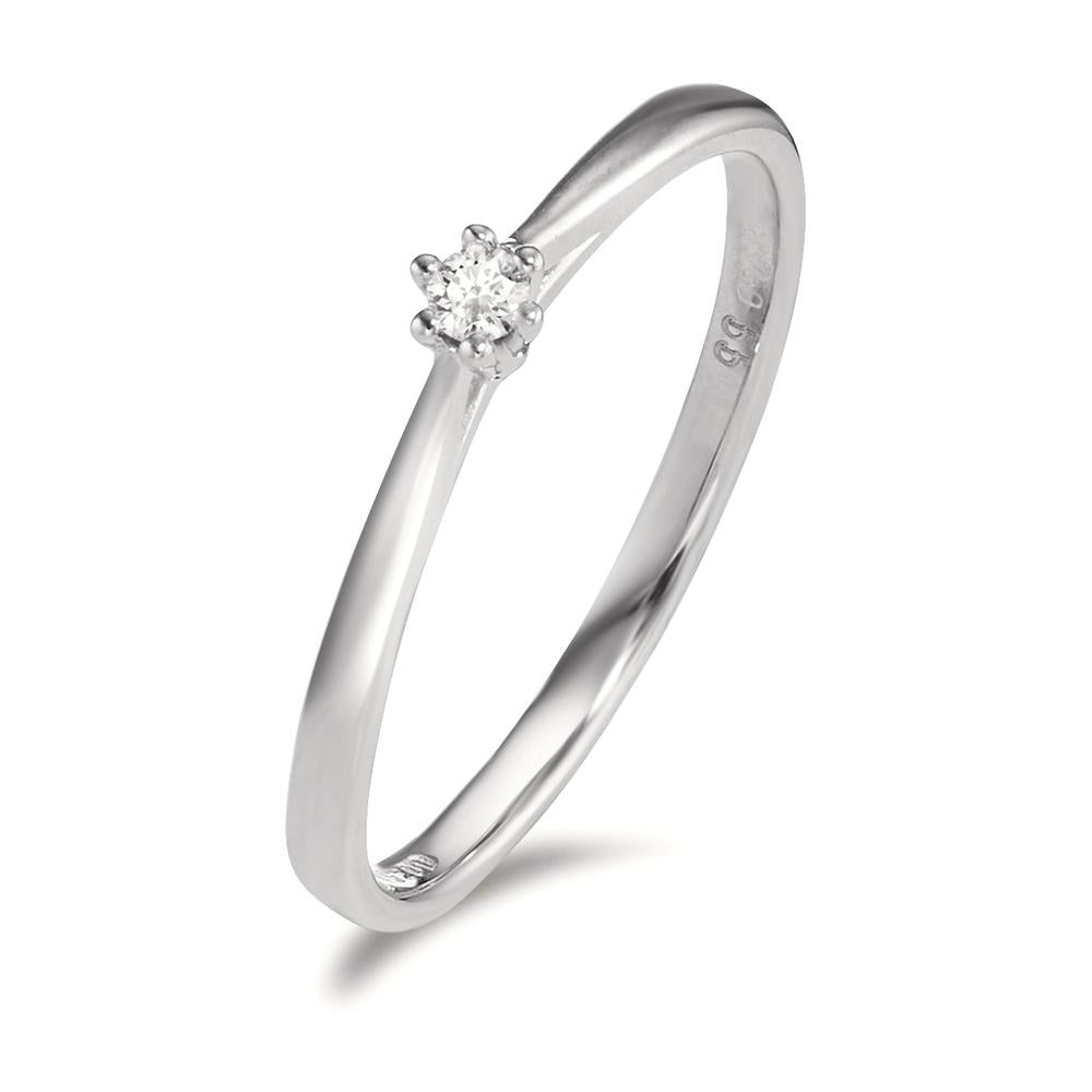 pierścionek zaręczynowy złoto białe 750/18 K Diament 0.035 ct, w-si