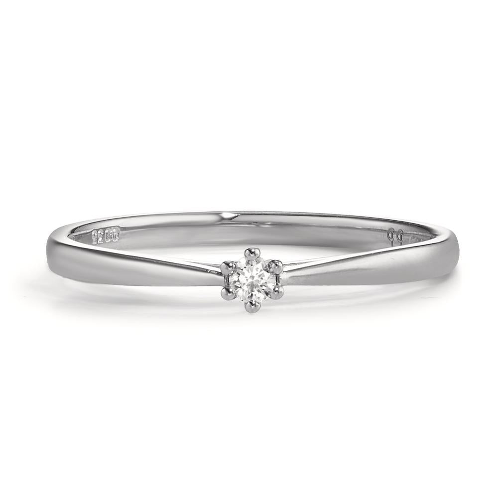 pierścionek zaręczynowy złoto białe 750/18 K Diament 0.035 ct, w-si