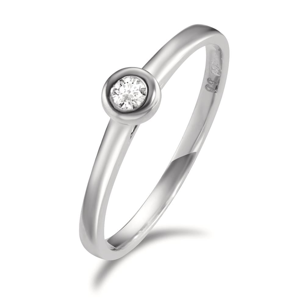 pierścionek zaręczynowy złoto białe 750/18 K Diament 0.05 ct, w-si
