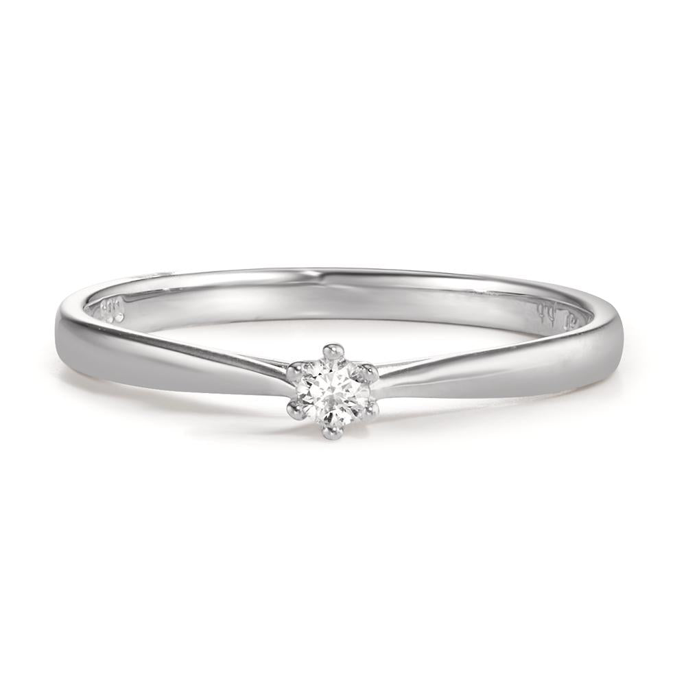 pierścionek zaręczynowy złoto białe 750/18 K Diament 0.05 ct, w-si