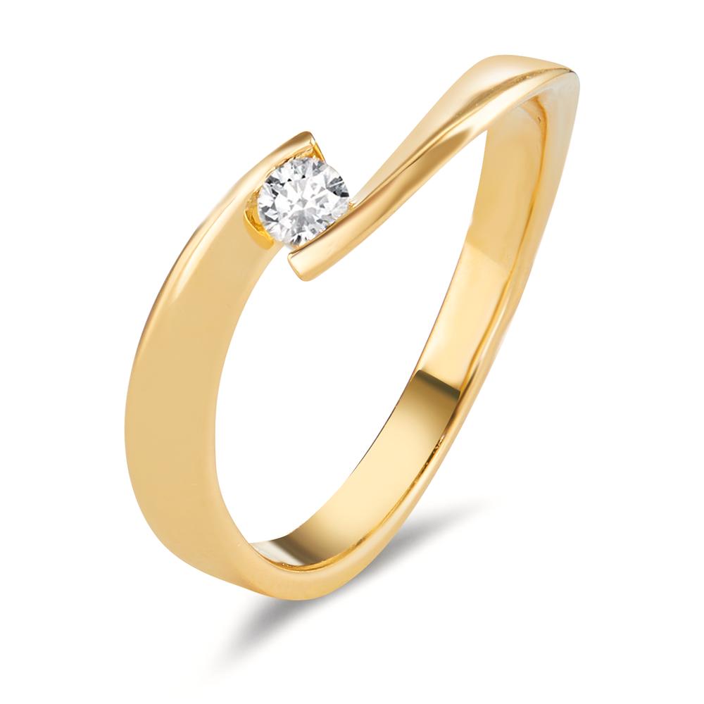 pierścionek zaręczynowy złoto żółte 750/18 K Diament 0.09 ct, w-si