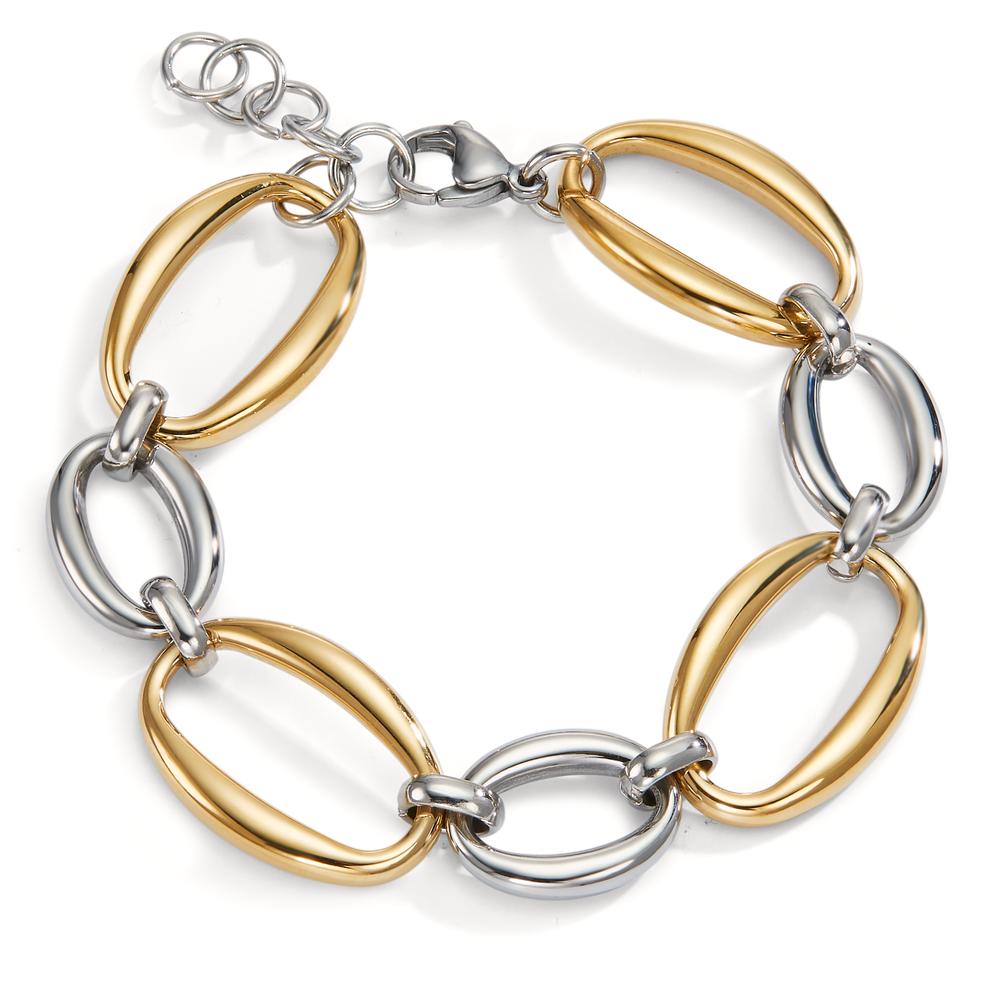 bransoletka stal nierdzewna żółty dwubarwny 18.5-21 cm