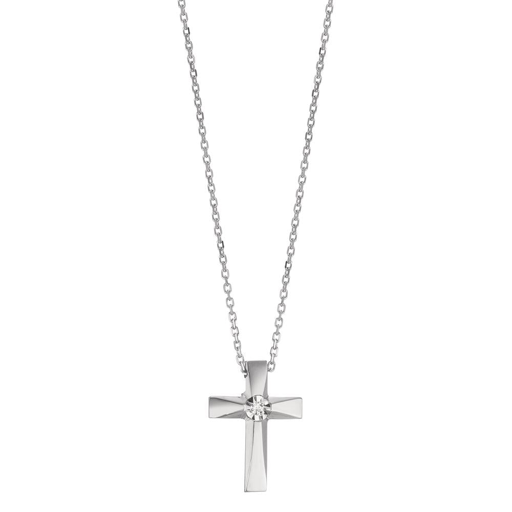 Naszyjnik złoto białe 750/18 K Diament 0.005 ct, w-si Przechodzić 40-42 cm