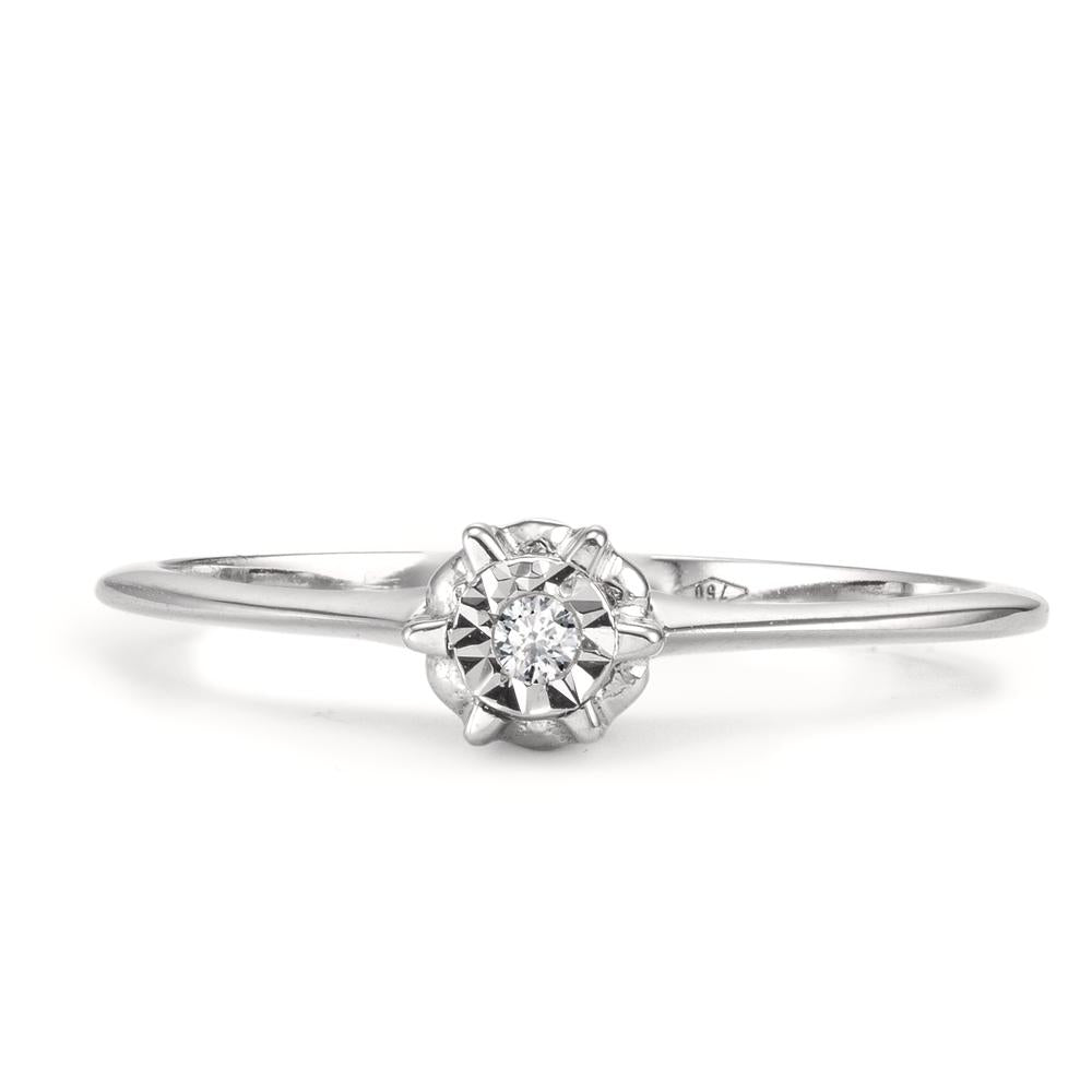 pierścionek zaręczynowy złoto białe 750/18 K Diament 0.015 ct, w-si Ø4.5 mm