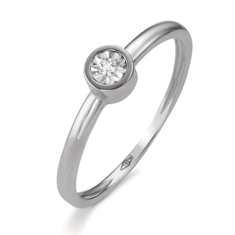 pierścionek zaręczynowy złoto białe 750/18 K Diament 0.015 ct, w-si Ø4.5 mm