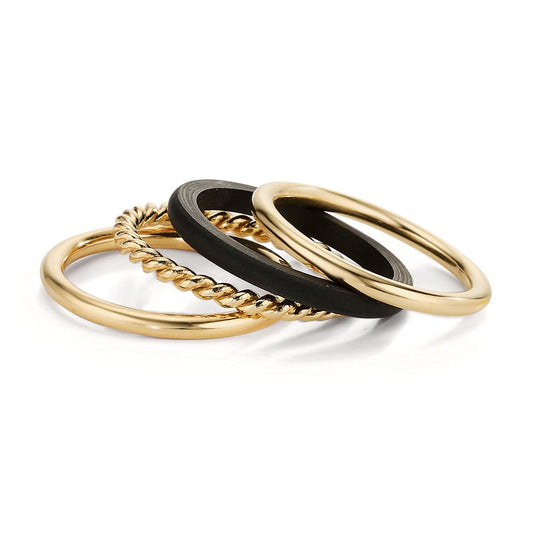 pierścionek złoto żółte 750/18 K, węgiel