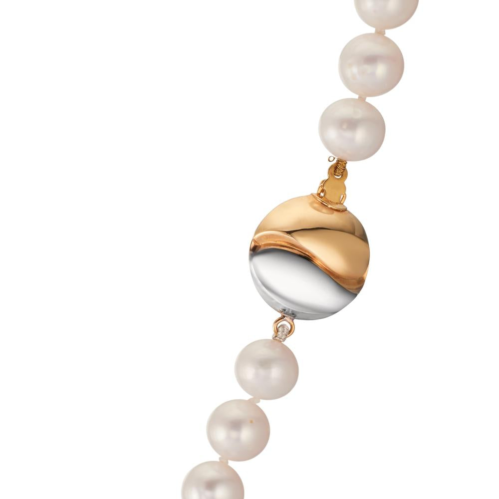 Naszyjnik złoto żółte 750/18 K, złoto białe 750/18 K Perła hodowana w wodzie słodkiej biały, 7.5 mm 47 cm