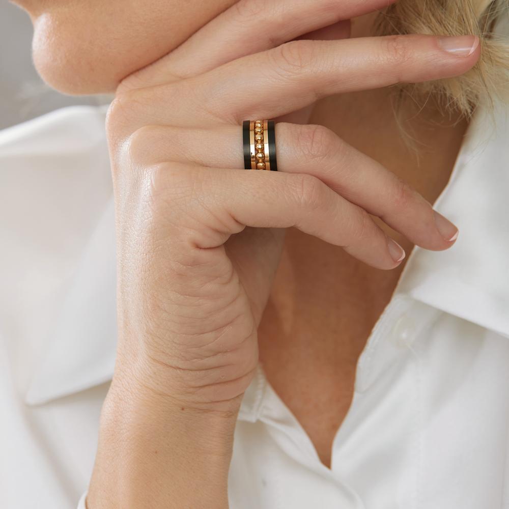 zestaw pierścionków złoto żółte 750/18 K, tytan