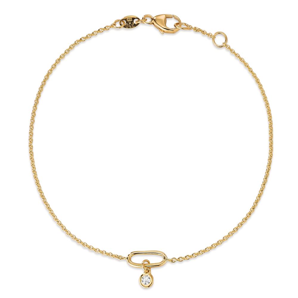 bransoletka złoto żółte 750/18 K Diament 0.02 ct, w-si 17-18 cm