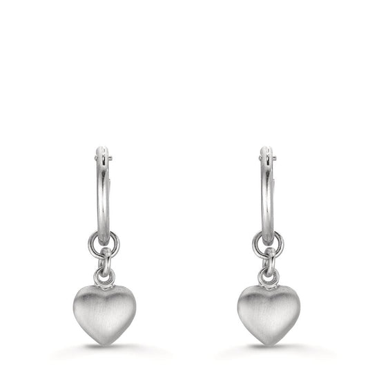 kolczyk koło z zawieszką srebro Serce