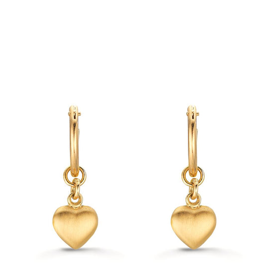 kolczyk koło z zawieszką złoto żółte 750/18 K Serce