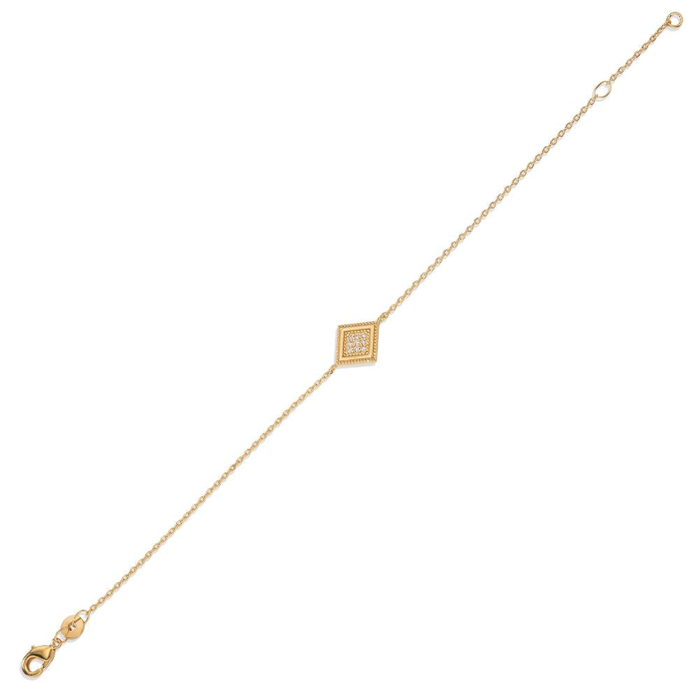 bransoletka brąz Cyrkonia 9 kamienie pozłacany 16-18 cm