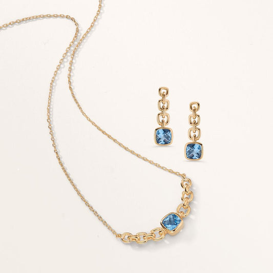 Naszyjnik brąz Cyrkonia pozłacany 40-45 cm