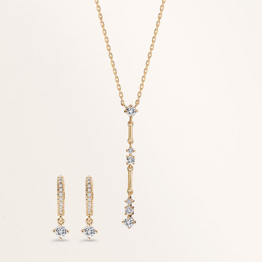 kolczyki koła zatrzaskowe brąz Cyrkonia 22 kamienie pozłacany