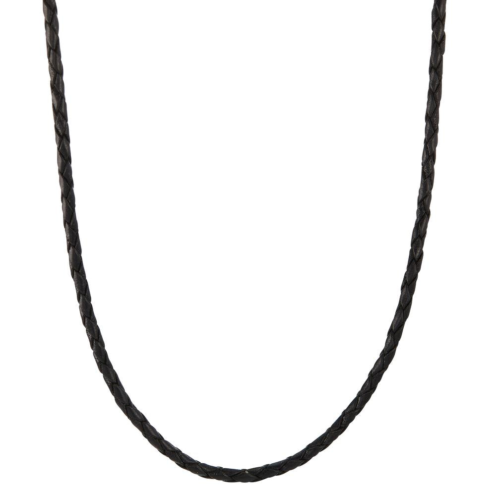 Naszyjnik skóra, srebro rodowany 50 cm Ø2.7 mm