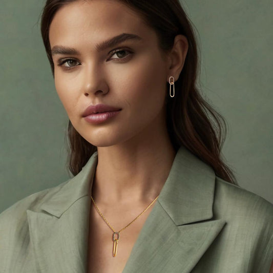 Naszyjnik brąz Cyrkonia 40-45 cm