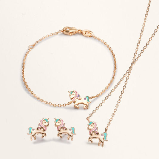 Naszyjnik brąz namalowany jednorożec 35-37 cm