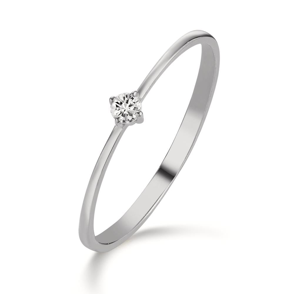 pierścionek zaręczynowy złoto białe 750/18 K Diament 0.05 ct, w-si