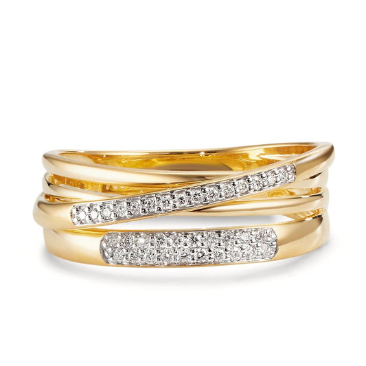 pierścionek złoto żółte 750/18 K Diament 0.14 ct, w-si