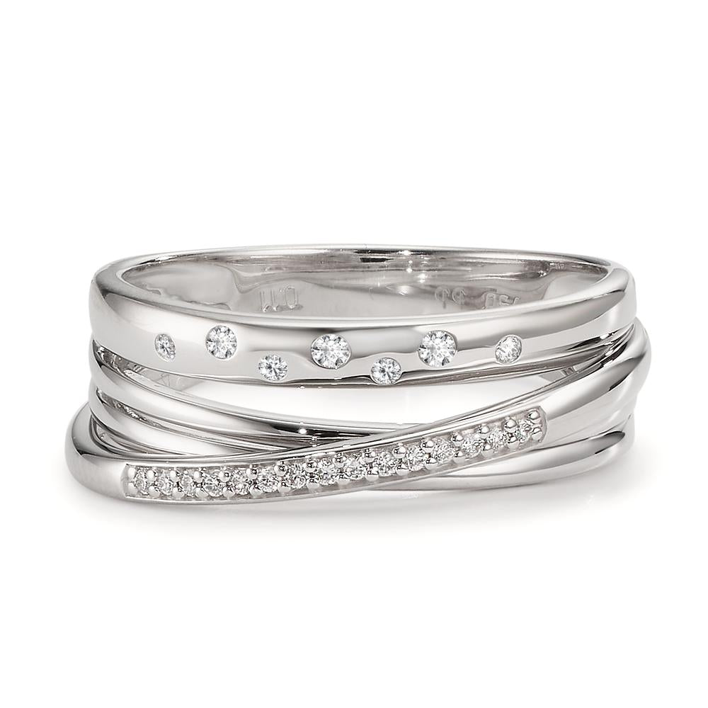 pierścionek złoto białe 750/18 K Diament 0.11 ct, w-si