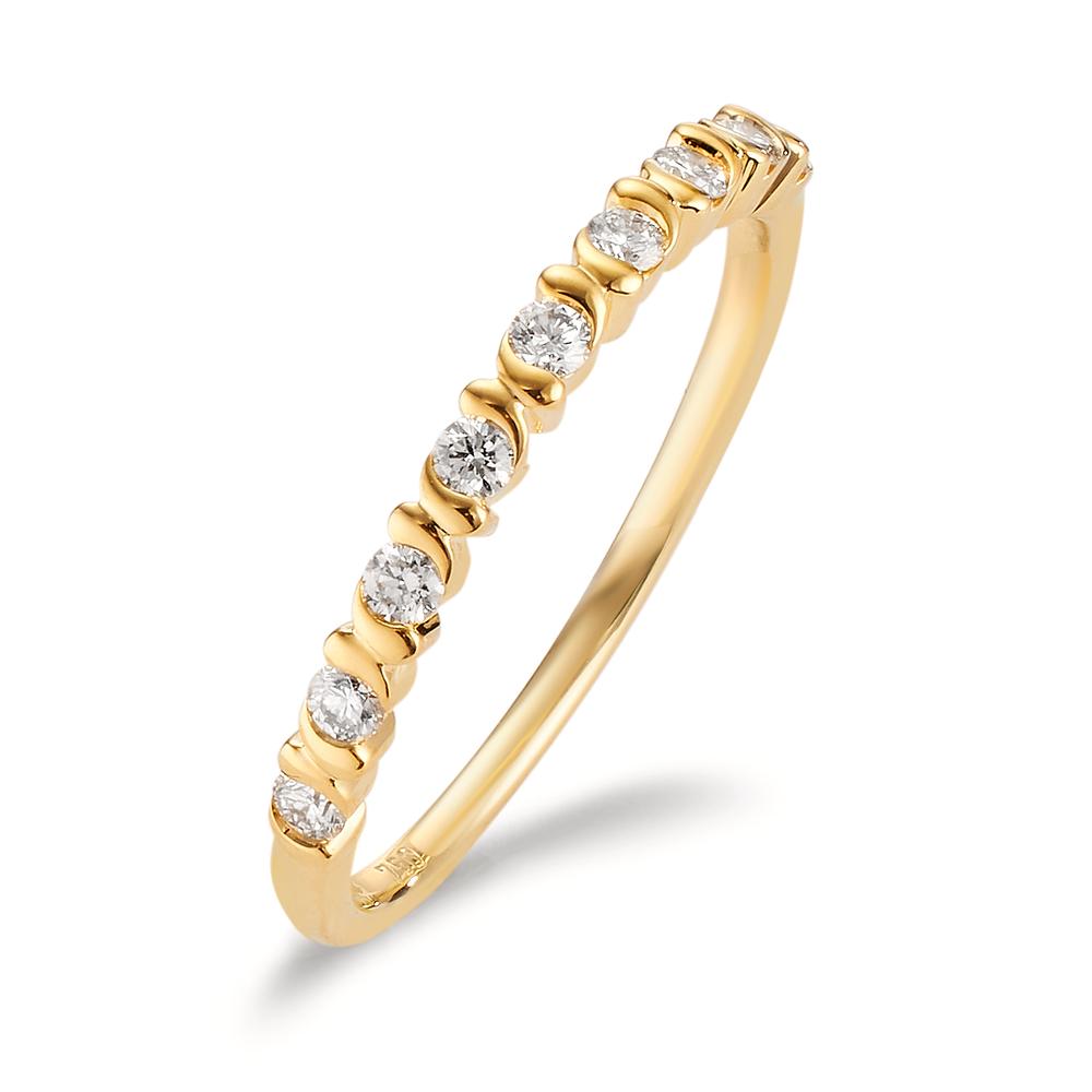 pierścionek pamięci złoto żółte 750/18 K Diament 0.22 ct, 9 kamienie, w-si