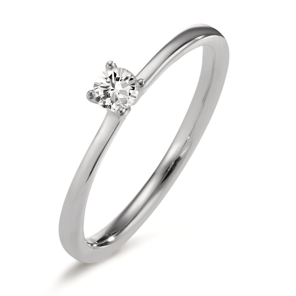 pierścionek zaręczynowy złoto białe 750/18 K Diament 0.15 ct, w-si