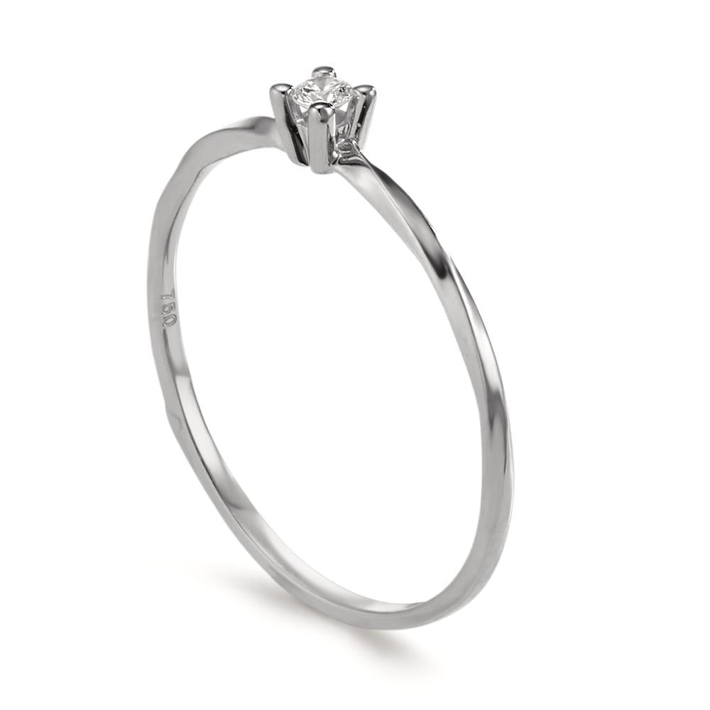 pierścionek zaręczynowy złoto białe 750/18 K Diament 0.04 ct, w-si