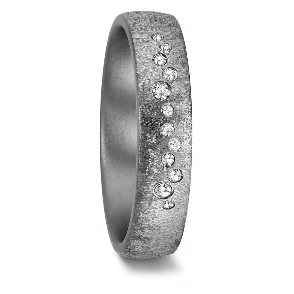 obrączka partnerska tantal 999 Diament 0.104 ct, 12 kamienie, w-si