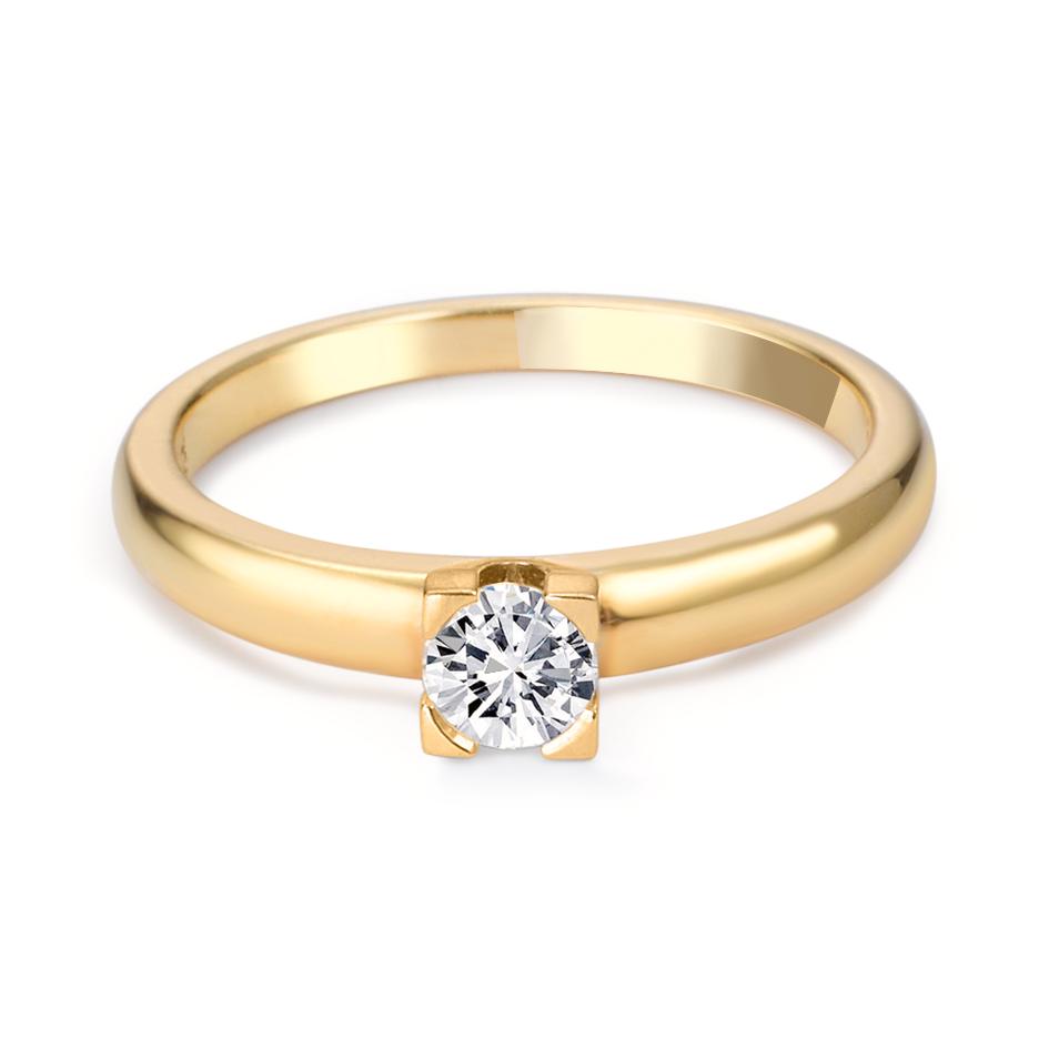 pierścionek zaręczynowy złoto żółte 750/18 K Diament 0.30 ct, w-si
