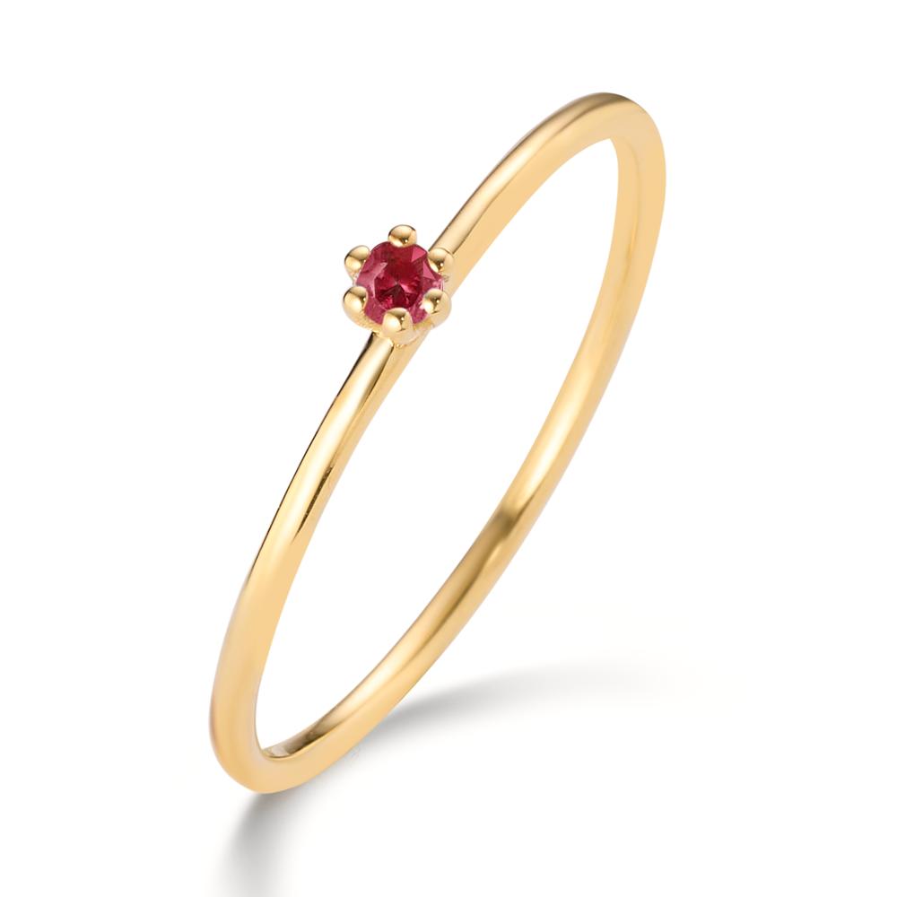 pierścionek zaręczynowy złoto żółte 585/14 K Rubin 0.04 ct