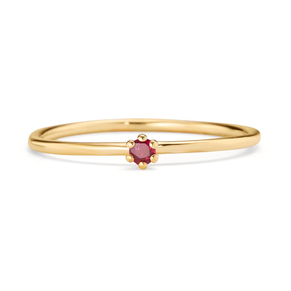 pierścionek zaręczynowy złoto żółte 585/14 K Rubin 0.04 ct