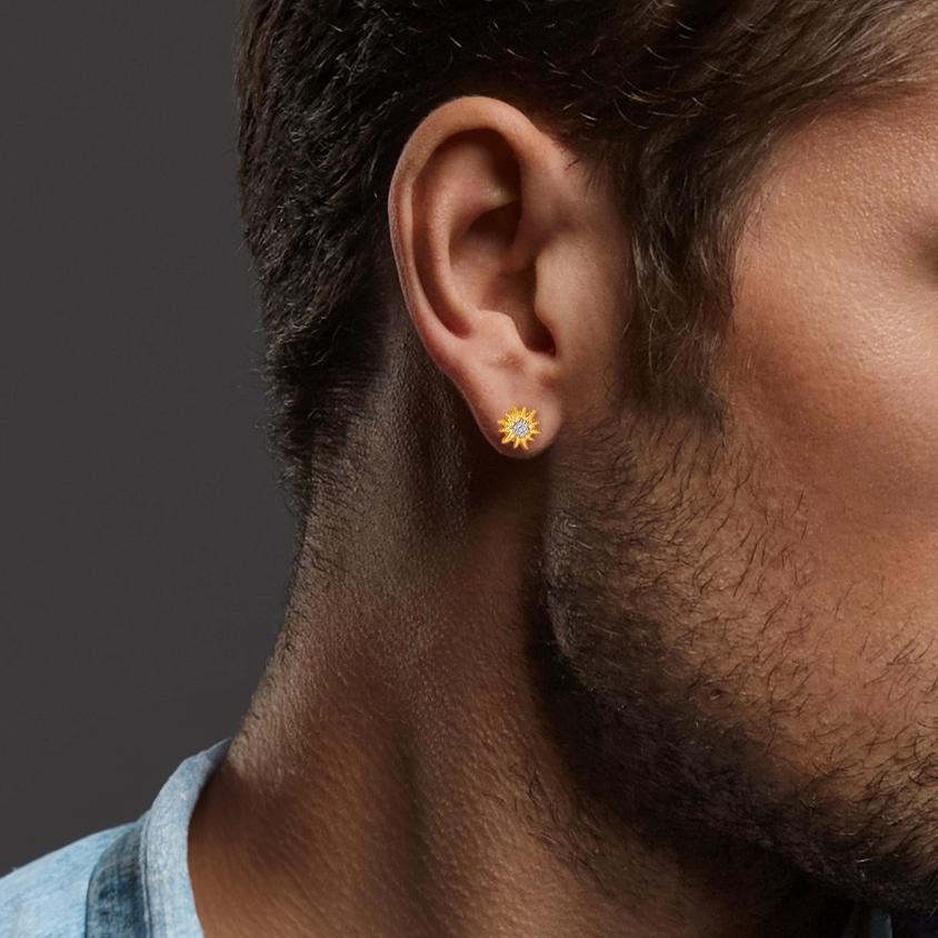 kolczyk wkrętka (1 sztuka) złoto żółte 750/18 K dwubarwny Szarotka Ø7 mm