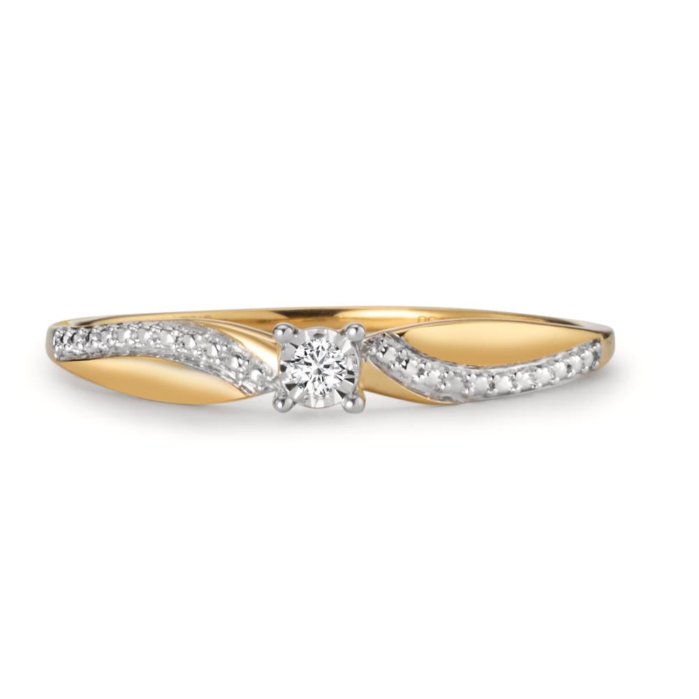 pierścionek zaręczynowy złoto żółte 750/18 K Diament 0.02 ct, w-si