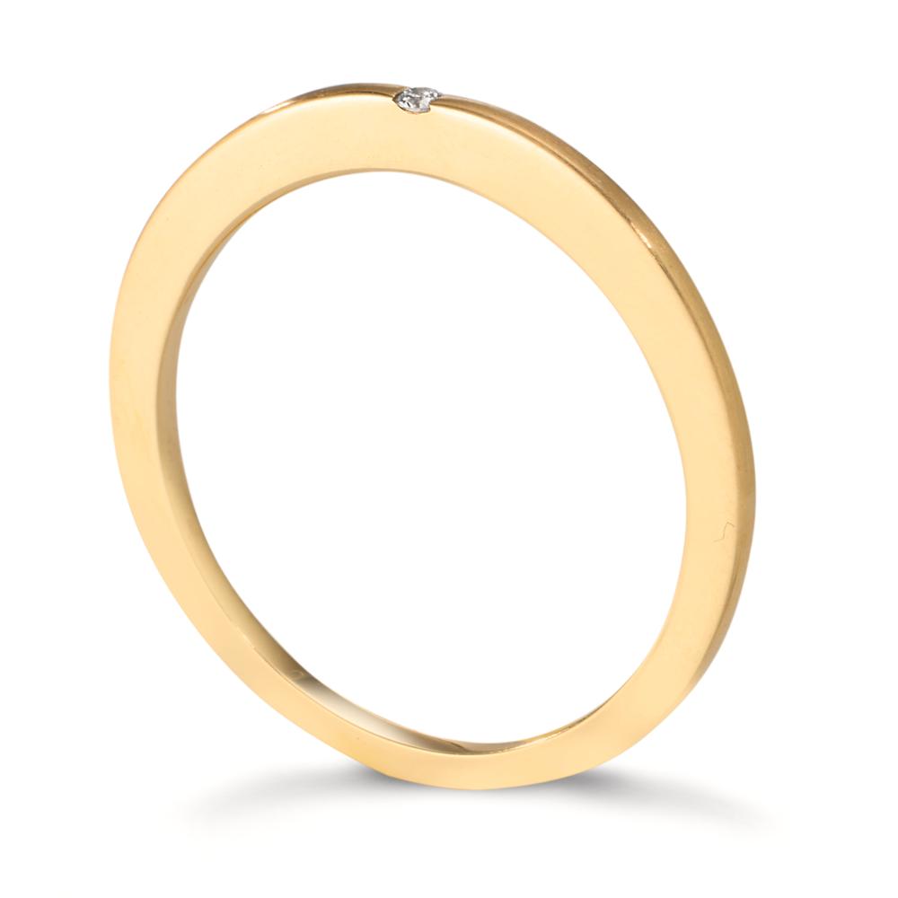 pierścionek towarzyszący złoto żółte 750/18 K Diament laboratoryjny 0.01 ct, w-si