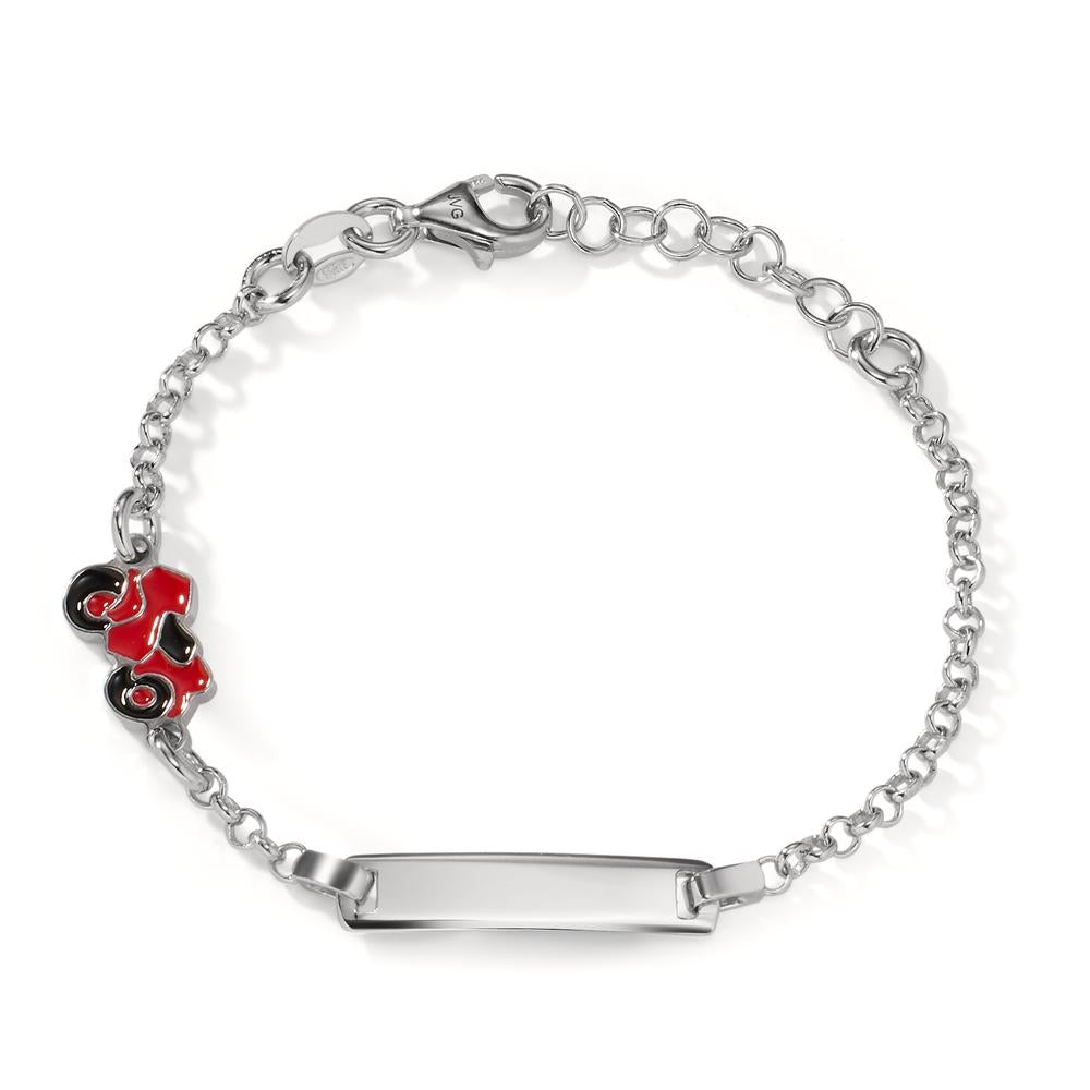 bransoletka z grawerem srebro rodowany motocykl 12-14 cm