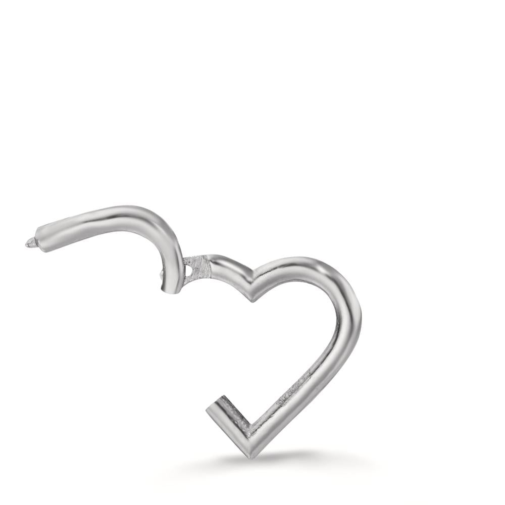 piercing złoto białe 750/18 K Serce Ø10 mm