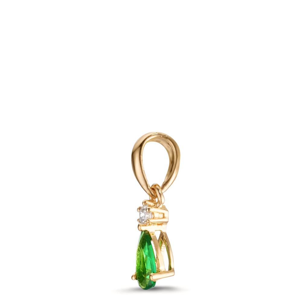 wisiorek złoto żółte 750/18 K Granat zielony, Diament 0.025 ct, w-si